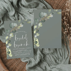 Budget Sage Green Bridal Brunch Invitation Flyer