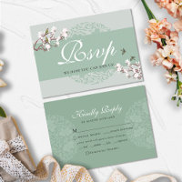 BUDGET Sage Green Chinoiserie Chic Wedding RSVP