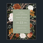 Budget sage green floral wedding details invite flyer<br><div class="desc">Budget rustic watercolor floral wedding invite and details card. With beautiful rust,  terracotta,  blush pink,  black and sage green pampas grass eucalyptus watercolor details. This modern wedding invite is sure to set the style for your big day.</div>