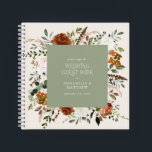 Budget sage green floral wedding guest book rustic<br><div class="desc">Terracotta,  natural,  sage green and black floral botanical stag modern rustic elegant arch wedding budget guest book favour decor design. Part of a modern collection.</div>