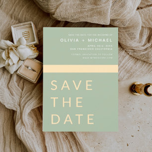 Budget Sage Green Save the Date Elegant Gold Flyer