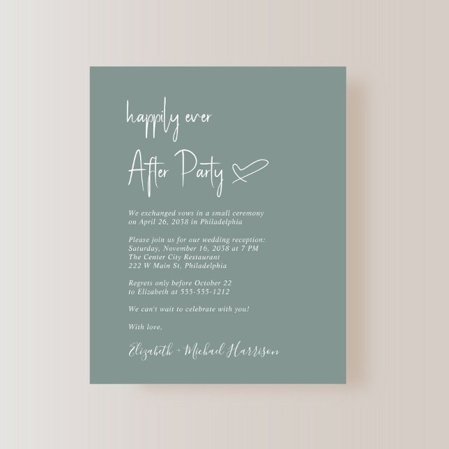 Budget Sage Green Wedding Reception Invitation (Creator Uploaded)