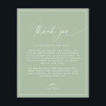 Budget Sage Green Wedding Thank You Card<br><div class="desc">This card features a handwritten font and modern minimalist design. Easily change the colours and edit *most* wording to meet the needs of your occasion. This invite is perfect for your contemporary, industrial, or bohemian wedding celebration. Budget Paper is thin! ***Upgrade for a thicker paper. Envelopes are not included with...</div>
