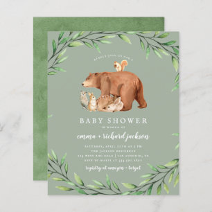 Budget Sage Greenery Forest Animals Baby Shower