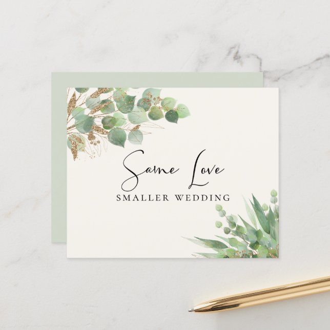 Budget Same Love Smaller Wedding Eucalyptus (Front/Back In Situ)