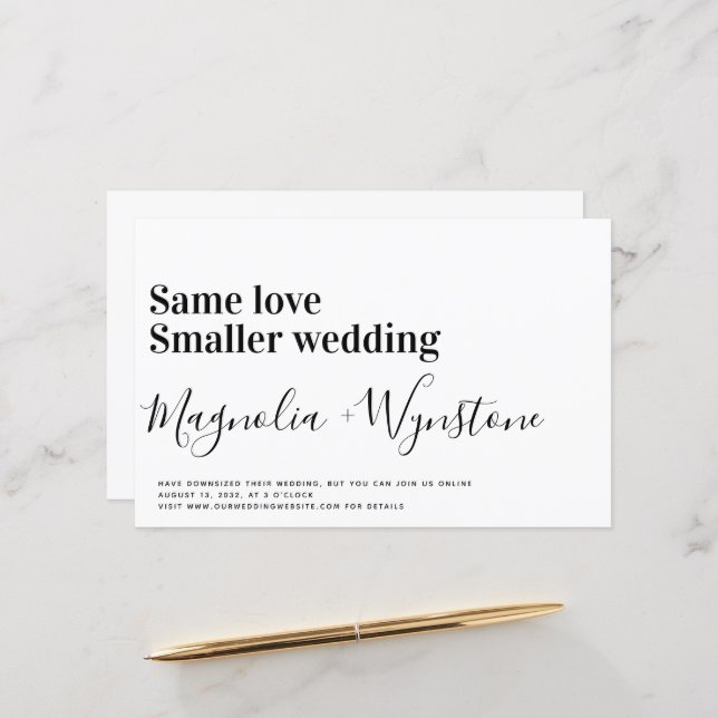 BUDGET Same Love Smaller Wedding  Invitation (Front/Back In Situ)