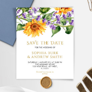 BUDGET Sanflowers & Lavander Save The Date