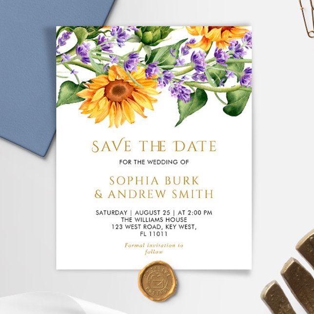 BUDGET Sanflowers & Lavander Save The Date (Creator Uploaded)