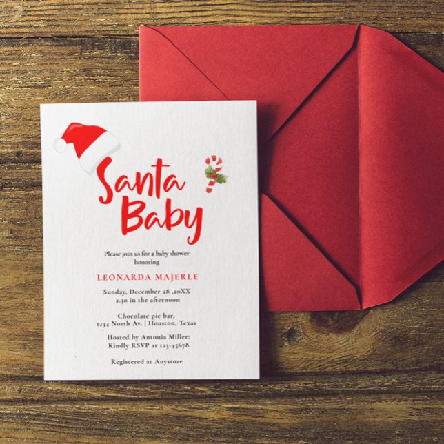Budget Santa Baby Winter Baby Shower Invitation (Creator Uploaded)