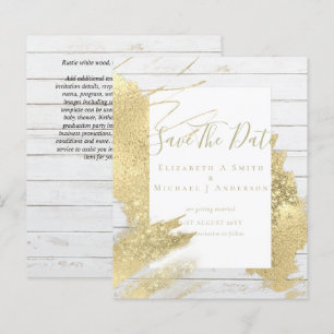 BUDGET SAVE DATES Gold Foil Glitter Look Abstract