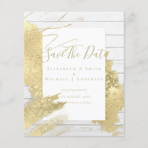 BUDGET SAVE DATES Gold Foil Glitter Look Abstract Flyer