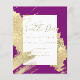 BUDGET SAVE DATES Gold Foil Glitter Look Abstract Flyer