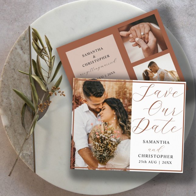 Budget Save Our Date Terracotta Photo Wedding (Creator Uploaded)