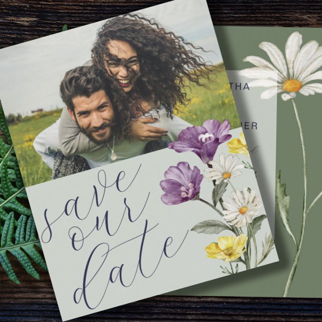 Budget Save Our Date Wildflower Photo Wedding (Creator Uploaded)