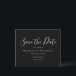 BUDGET Save the Date | Black White Script<br><div class="desc">Let your friends and family know that you have set a date for your wedding with this modern Save the Date card. **PLEASE READ BEFORE PURCHASING** 1. Budget stationery measures 4.5" x 5.6" and fits inside an A6 envelope. You can add white envelopes to your order. 2. Each sheet is...</div>