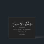 BUDGET Save the Date | Black White Script<br><div class="desc">Let your friends and family know that you have set a date for your wedding with this modern Save the Date card. **PLEASE READ BEFORE PURCHASING** 1. Budget stationery measures 4.5" x 5.6" and fits inside an A6 envelope. You can add white envelopes to your order. 2. Each sheet is...</div>
