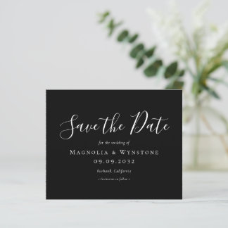 BUDGET Save the Date | Black White Script