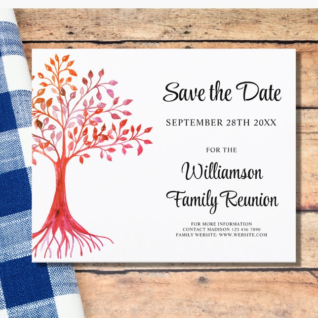 Budget Save The Date Family Tree Family Reunion (Creator Uploaded)