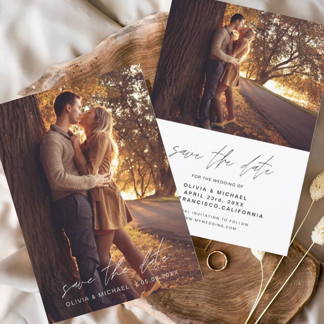 Budget Save the Date Handwritten Wedding Photo (Creator Uploaded)