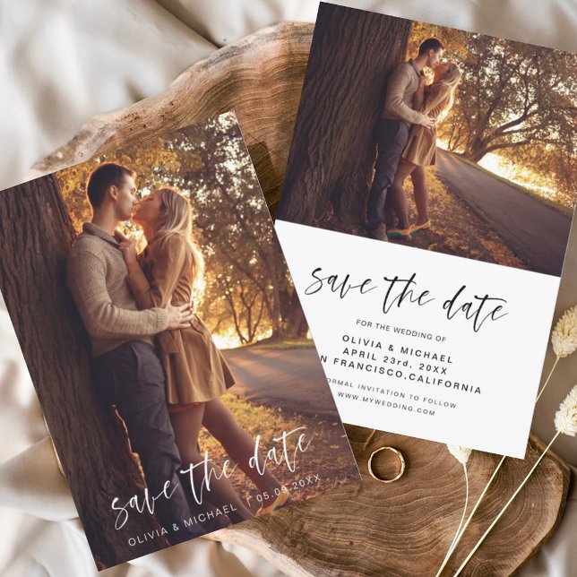 Budget Save the Date Handwritten Wedding Photo Fly Flyer (Creator Uploaded)