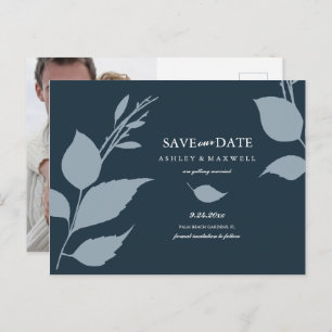 Budget Save The Date Midnight Blue Announcement Postcard