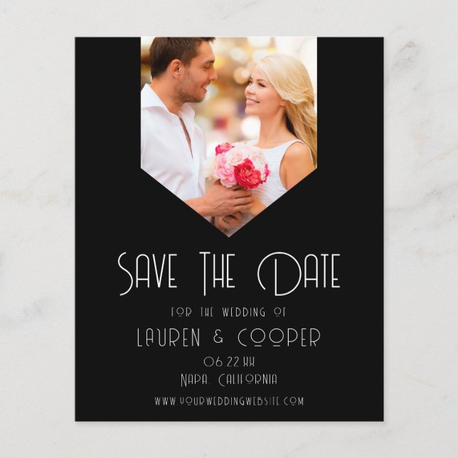 BUDGET Save The Date Photo Modern Simple Wedding (Front)