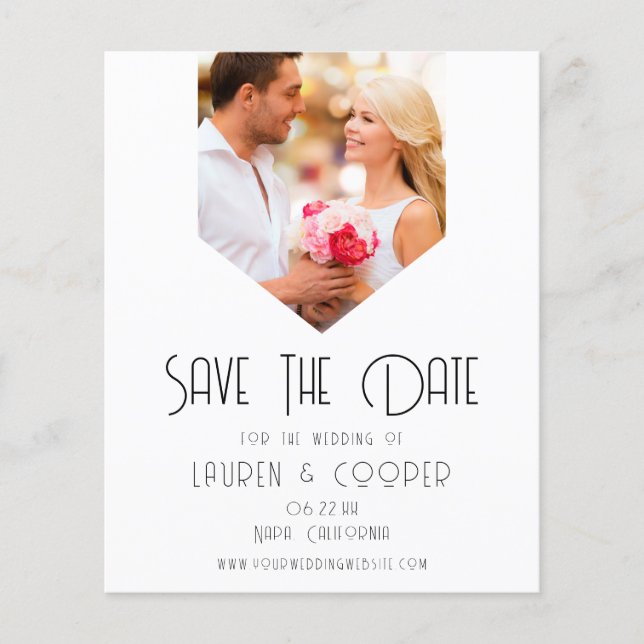 BUDGET Save The Date Photo Modern Simple Wedding Flyer (Front)