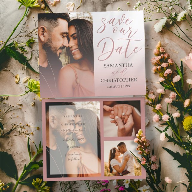 Budget Save the Date Pink Photo Wedding  (Creator Uploaded)
