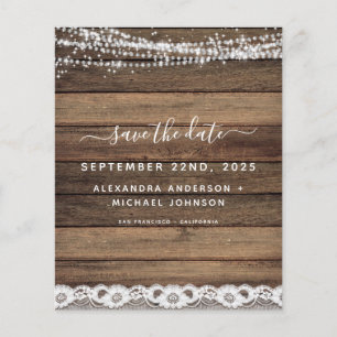 Budget Save the Date Rustic Farmhouse Flyer