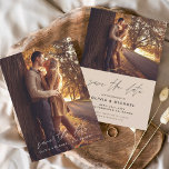 Budget Save the Date Terracotta Wedding Photo Flyer<br><div class="desc">Budget Wedding Terracotta Save the Date Cards that have a photo on the front and back. The Handwritten Fall,  Autumn,  Summer,  Winter Spring Save the Date cards contain a modern hand lettered cursive script typography that are elegant,  simple and modern to use after you minimalist simple wedding day celebration.</div>