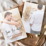 Budget Save the Date Transparent Photo Wedding<br><div class="desc">Budget Transparency covering custom and personalised photo on the front and back of elegant and modern Save the Date Wedding Invitations - includes beautiful and elegant script typography for the special Wedding day celebration.</div>