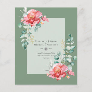 BUDGET SAVE THE DATES - White Roses Floral Flyer