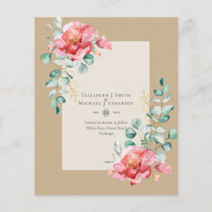 BUDGET SAVE THE DATES - White Roses Floral Flyer