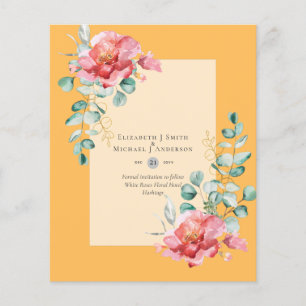 BUDGET SAVE THE DATES - White Roses Floral Flyer