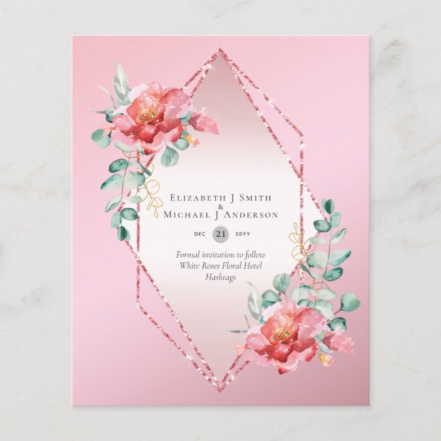 BUDGET SAVE THE DATES - White Roses Floral Flyer (Front)