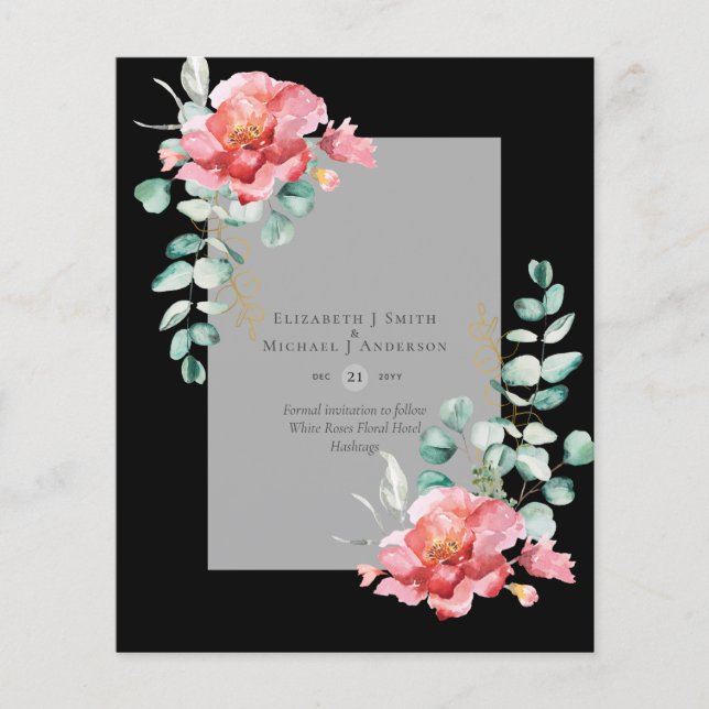 BUDGET SAVE THE DATES - White Roses Floral Flyer (Front)