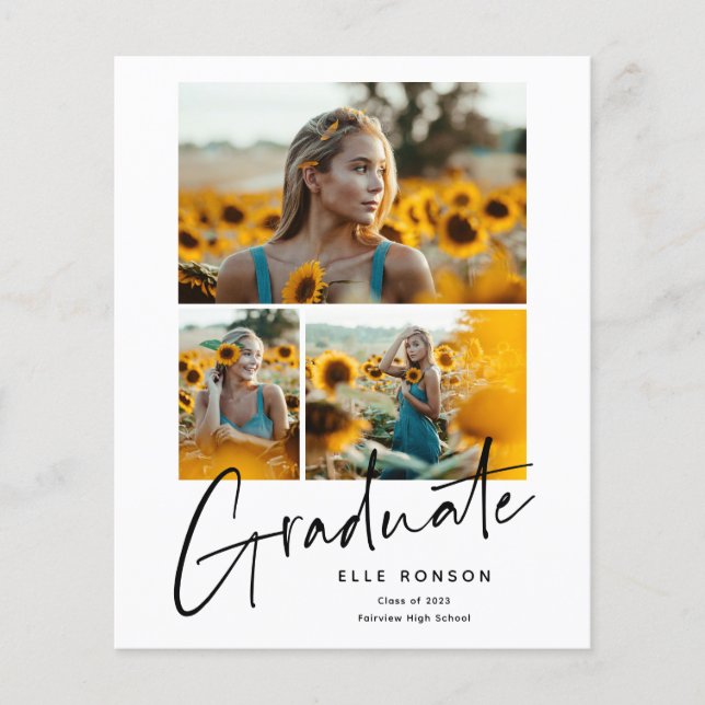 Budget Script 4 Photo Graduation Announcement (Front)