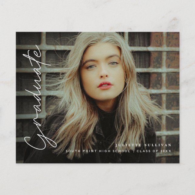 Budget Script 4 Photo Graduation Party Invitations (Front)