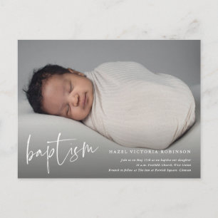 Budget Script Baptism & Christening Invitation Postcard