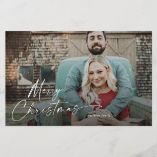 Budget Script Merry Christmas Photo Holiday Card