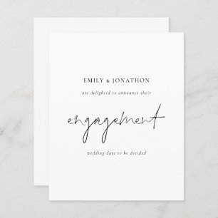 Budget Script Minimalist Engagement Announcement