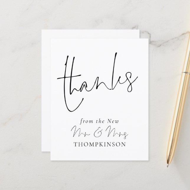 Budget Script New Mr Mrs Wedding Any Colour Thanks (Front/Back In Situ)