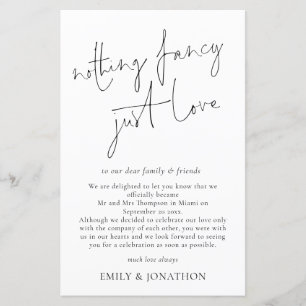 Budget Script Nothing Fancy Just Love Elopement