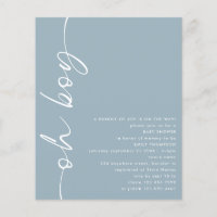 Budget Script Oh Boy Dusty Blue Baby Shower