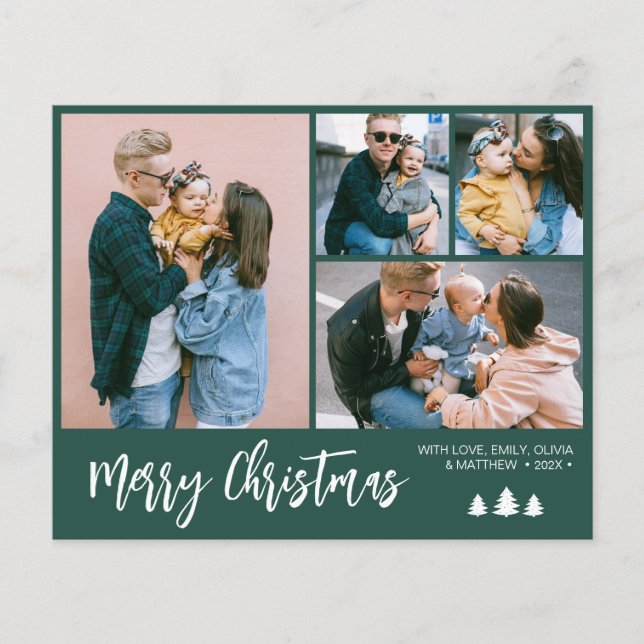 Budget Script Photo Collage Christmas Holiday Flye Flyer (Front)