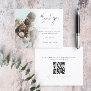 Budget Script Photo QR Code Wedding Thank You