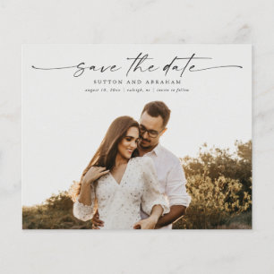 Budget Script Photo Wedding Save the Date Cards