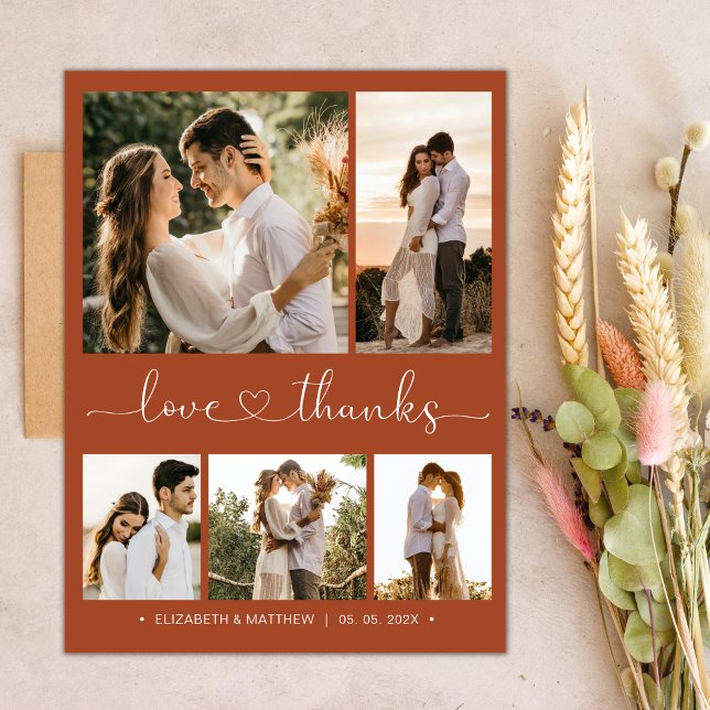 Budget Script Photo Wedding Thank You Postcard  (Creator Uploaded)