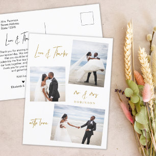 Budget Script Photo Wedding Thank You Postcard