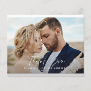 Budget Script photo wedding thank you teracotta Flyer